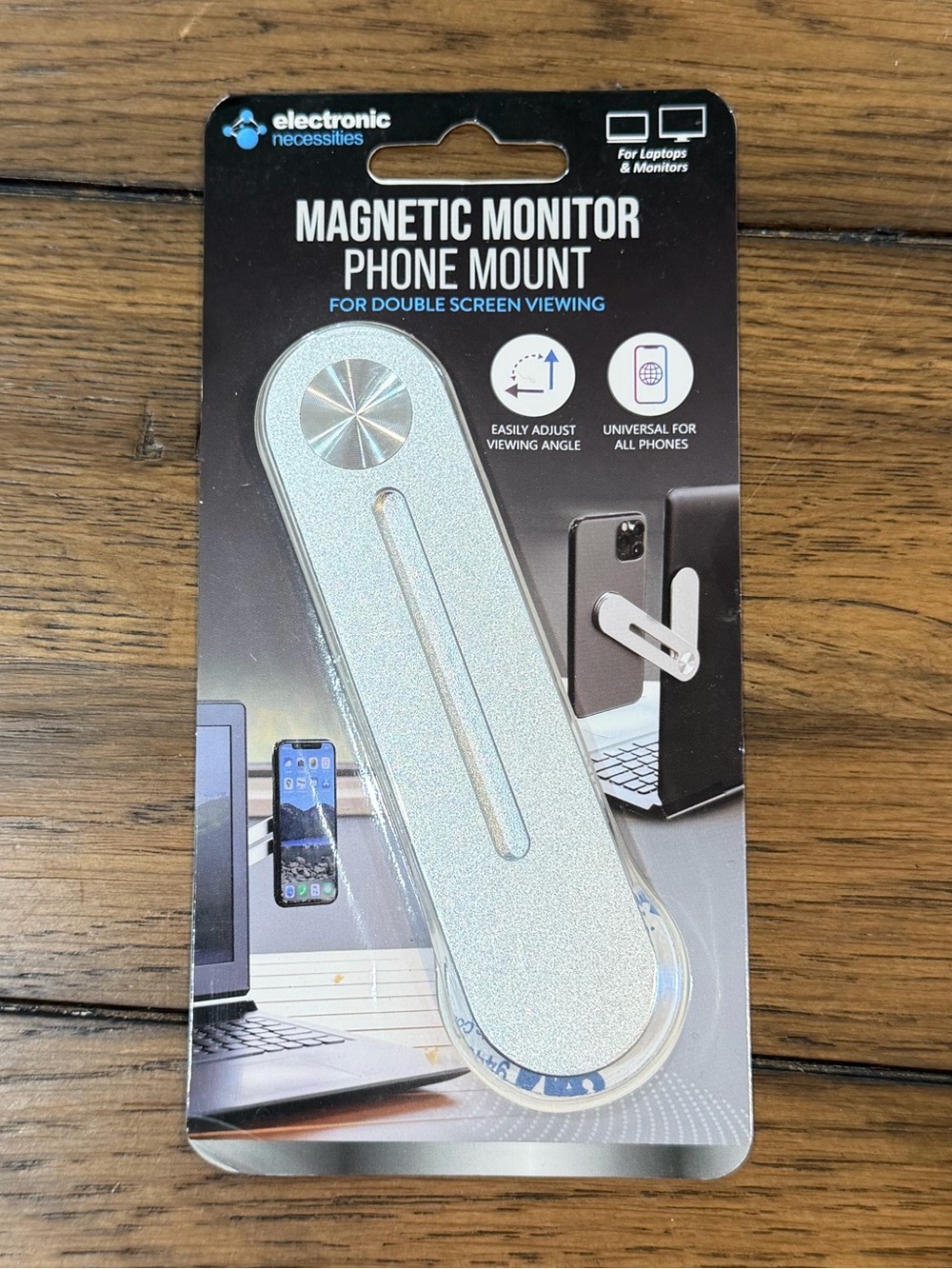 Magnetic Monitor Phone Mount - Silver